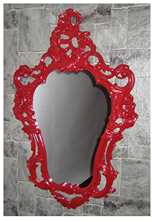Generisch Wandspiegel Spiegel Shabby Chic Rot Dulacolor Barock Antik 50X76 Wanddeko Art nouveau 118SP