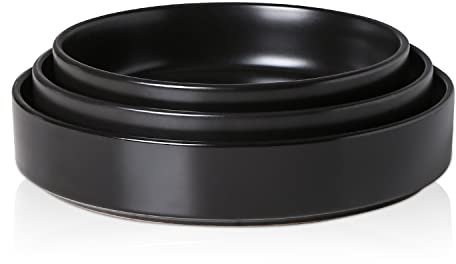 Stone Lain Celina Steingut-Service-Set, rund, 3-teilig, Schwarz