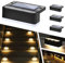 Solpex Lampade solari per esterni, 4 pezzi, luce bianca calda, luci solari impermeabili, illuminazione a LED per scale esterne, decorazione (nero)