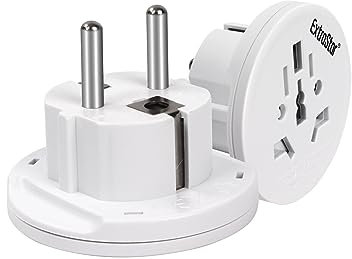EXTRASTAR Adaptateur de Voyage,Adaptateur Prise International vers France pour Anglaise UK, USA, Canada, Chine, Australie, Italie, Prise Monde, Lot de 2