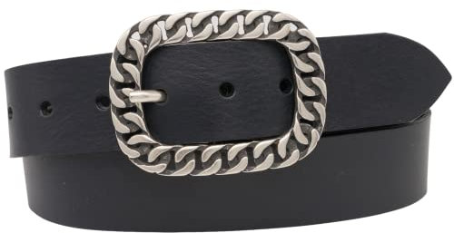 AnnaMatoni Ledergürtel, Made in Germany, echt Leder Gürtel für Damen, 4cm breit, Schließe Nickelfrei (Marine 490, TW95-110cm Gesamtlänge)