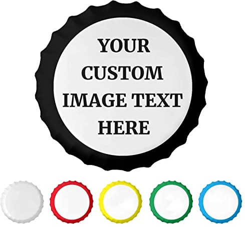 AOOEDM Custom Beer Bottle Cap Sign Add Your Image Text Logo Custom Bar Signs for Home Bar, Man Cave Decorative Bottle Cap Tin Sign