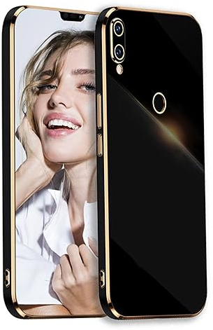 POUHYE Handyhülle für Huawei P20 Lite Hülle Original, Mädchen Galvanisierte Kameraschutz Weich TPU Silikon Schutzhülle Ultra Dünn Case Stoßfeste Hülle für Huawei P20 Lite Schwarz