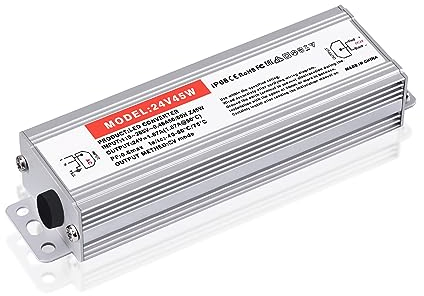 24V 1.87A 45W, 24V LED Driver 45W 1.87A, LED 24v power supply, 240v to 24v transformer, Constant Voltage Driver Adapter, Low Voltage 24v transformer for LED Strip Light, LED Bulbs and Ring Doorbell