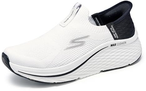 Skechers MAX Cushioning Elite 2.0 Eternal - Zapatillas para Mujer sin Cordones, Blanco/Negro, 36.5 EU