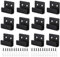 Soporte para Azulejos Pared 12Pcs Gancho para Colgar Espejo en la Pared Soporte Espejo Pared Pesado de Acero Laminado en Frío para Colgar Imágenes Espejos Lienzos Ropa(Negro,Ancho Interior 11mm)
