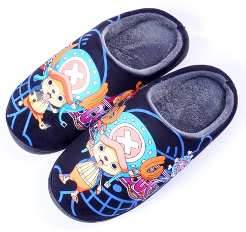 Bukbag Winter Indoor Outdoor Anti-Skid Slippers Cartoon House Slippers Closed Toe Plush Shoes, Cosplay Japanese Anime-Tony Tony Chopper||40