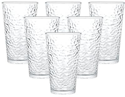 simpa Lucente Hammer Patten Water Dinking Glasses 335ml Set of 6