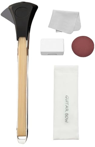 Kasmole Pickaso Gitarrenbogen | Doppelseitiger Gitarrenbogen Volkslied-Akustikgitarren-Tuning-Pick-Plucker-Gitarrenbogen mit integriertem Gitarrenplektrum - für Gitarrenliebhaber und Anfänger