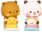 NAVESO Bubu Dudu Kuscheltier, 2 Stück Bubu und Dudu Figuren, Panda-Bär Kawaii Auto Deko Ornament, Wackelfiguren für Auto Personalisiert, Deko Skulptur Bär, Bär Spielzeug Figur, Büro Desktop Dekoration