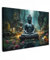 MuchoWow© Bild auf Leinwand 90x60 cm Schlafzimmer Bilder Badezimmer Wand Deko Wohnzimmer Modern Wanddeko Bilderwand Geschenk Buddha - Statue - Zen - Kunst - Buddha