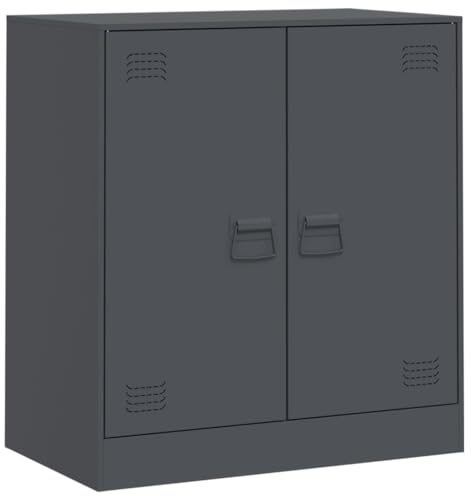 vidaXL Sideboard, Kommode Anrichte für Wohnzimmer, Metallschrank Schrank mit Stauraum, Highboard Beistellschrank Mehrzweckschrank, Anthrazit Stahl