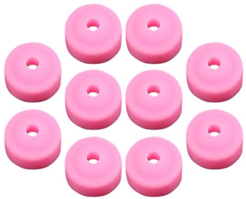 NOLITOY 10PCS Nail Drill Bit Dust Cover, Drill Nail Dust Collector Dustproof Protectors Caps Silicone Dust Stopper Holder for Nail Art Tools Pink