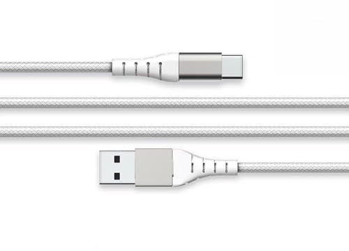 Câble Renforcé USB A/USB C 3m 3A Blanc - Garanti à vie Force Power Lite