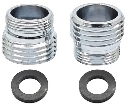 2 adattatori per rubinetto da cucina, per collegare tubo da giardino, filtro dell'acqua, tubo standard, 18 mm maschio a G1/2 (20 mm) maschio