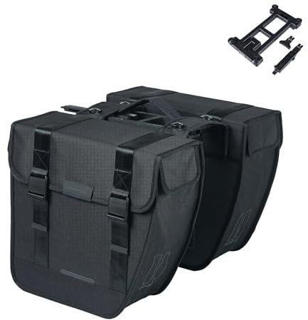 Basil Tour Doppeltasche – MIK-System – 28 Liter – wetterfest – Schwarz