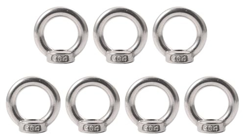 7 Stück Ringmutter M10, 304 Edelstahl, Ringösen Augenmuttern Ringmuttern, Ringschrauben for Befestigen Sie hängende Ornamente, Blumentöpfe, Schaukelständer usw.