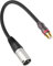 Fiorky 0.3m RCA Female To 3Pin-XLR Male Adapter Cable RCA Female To 3Pin-XLR Male Adapter Cord for Microphone Amplifier