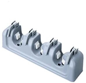 MAGICLULU Slot Broom Holder Wall Mount Mop Rack Storage Hook Garden Tools Organizer Grey