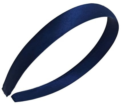 Blausky 2 Stück Satin Haarreifen Damen,2cm Breit Haarreif Haarband Satin Stirnbänder Einfarbiges Stoff-Stirnband DIY Rutschfestes Buntes Stirnband Französisch Haarschmuck für Frauen,Marineblau