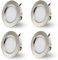 LED Einbaustrahler 230V 3W LED Spots Flach Einbauleuchten Einbauspots,Deckenstrahler Bohrloch 55-58mm und 15mm Flache,IP44 Deckenspots für Badezimmer,Küche,Wohnzimmer,4er Set (Nickel Warmweiß 3000K)