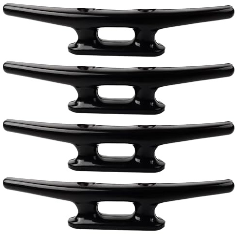 Laorde Nylon Boat Cleats Black, 4/5/6/8, Marine Grade Dock Cleats for Rope, Kayak, Mooring, Canoe, Maritime Decor, Tie Down (6 inch 4 Pack)