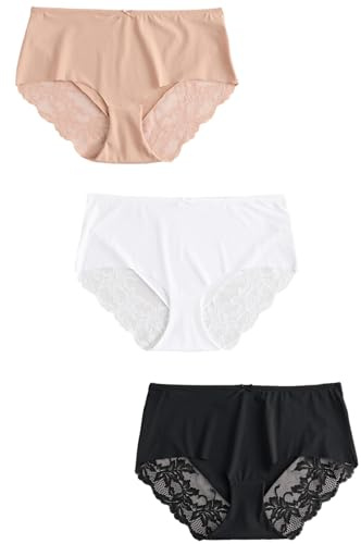 NEXT Damen 3er-Pack Nahtlose Slips mit Spitze, Midi