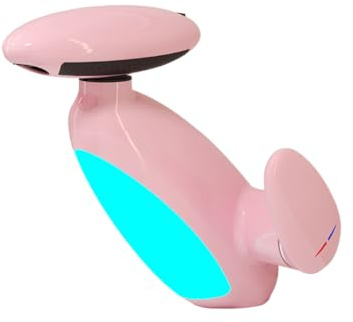 Wasserhahn Bad mit Ausziehbar Brause, Armatur Badezimmer mit 4 Strahlarten, 360° Drehbar badezimmer wasserhahn, Keramikkartusche, LED drei Farben Waschbeckenarmatur für Badezimmer(Rosa)