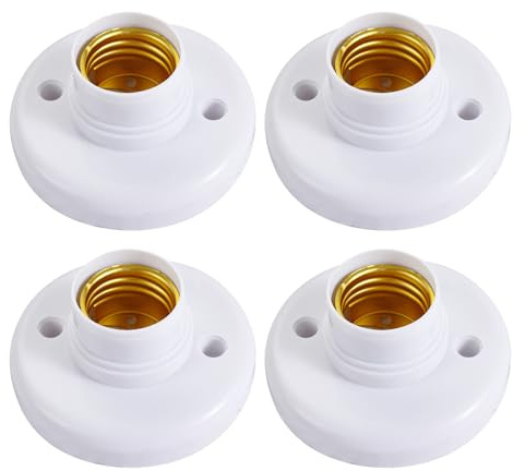 Porta della lampadina di lampadina, presa da da 4 pcs, porta lampada in plastica rotonda E27, per soffitto a parete