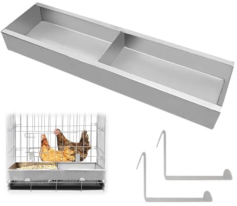 Futterspender Hühner für Enten und Gänse, Hänge Futterspender Hühner und Tränke, Multifunktions Geflügel Futterbehälter für Viehzäune, Edelstahl Futtertrog Hühner und Tränkeeimer mit Haken