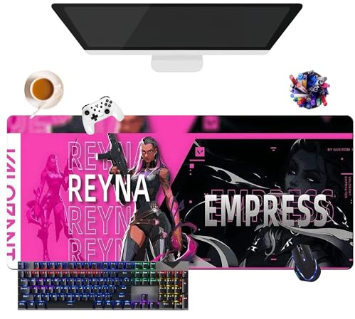 Game Valorant Jett Omen Phoenix Viper Gaming-Mauspad XL | Verwendung im Büro, Studium & Zuhause | rutschfeste Unterseite + weiche Oberfläche (17,8 x 39,4 x 39,7 x 0,12 cm)