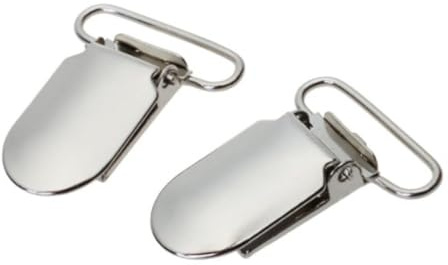25 Pinces à Bretelles pour Tétine en Fer Dur Argenté | Lot de 25 Pièces, Format 1 Pouce, Usage pour Accessoires Faits Main et Porte-jouets