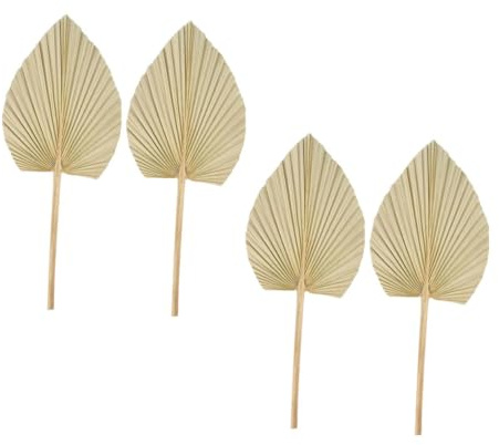 OHPHCALL Rami Decorativi per Vaso Foglie di Palma Secche, 4 Pezzi in Legno, Stile Naturale, per Decorare Stanze, Matrimoni e Feste