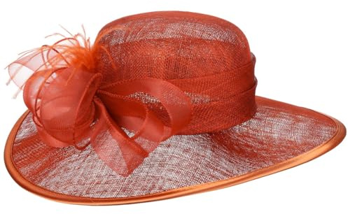 Lierys CHAPEAUSHOP Arborley Chapeau de Ceremonie a Large Bord en Paille Abaca avec Ruban noue et Plumes Fabrique en Italie Femme Printemps Ete