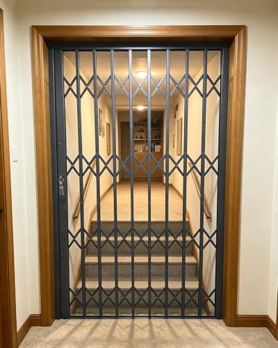 Porta a Soffietto Scorrevole a Libro con Serratura, Inferriate per Finestre
