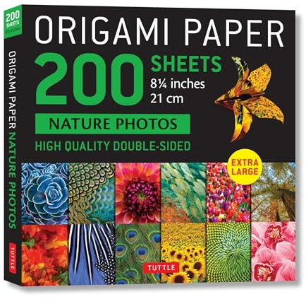 Origami Paper 200 Sheets Nature Photos: Extra Large Tuttle Origami Paper: High-quality Double Sided Origami Sheets Printed With 12 Different Photographs Instructions for 6 Projects Included