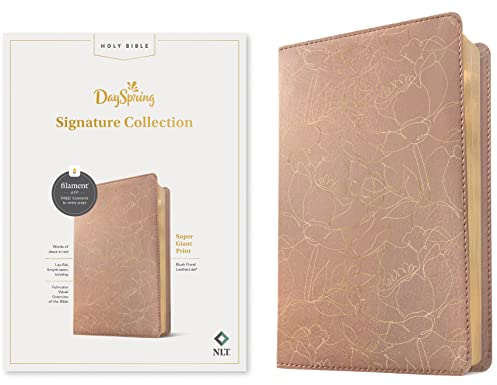 Holy Bible: Nlt Super Giant Print Bible, Filament Enabled Edition Red Letter, Leatherlike, Blush Floral (Dayspring Signature Collection)