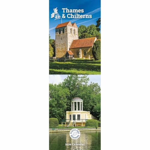 Thames & Chilterns Slim Calendar 2026, Wall Calendars, Month To View, Gift