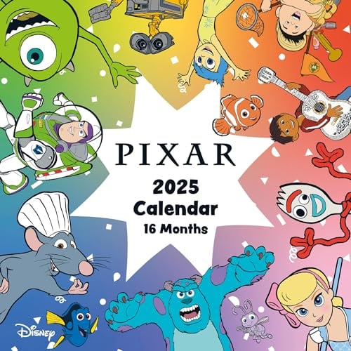 Pyramid – Disney Pixar (Collection) 2025 Broschürenkalender, 30x30cm, Kalender mit den beliebten Charakteren von Disney Pixar, Monatsübersicht, nachhaltig nur mit Papierumschlag