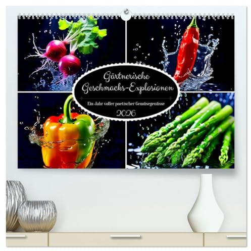 Gärtnerische Geschmacks-Explosionen (hochwertiger Premium Wandkalender 2026 DIN A2 quer), Kunstdruck in Hochglanz: Erleben Sie ein Jahr voller ... Gemüsesorte beschreibt. (CALVENDO Lifestyle)