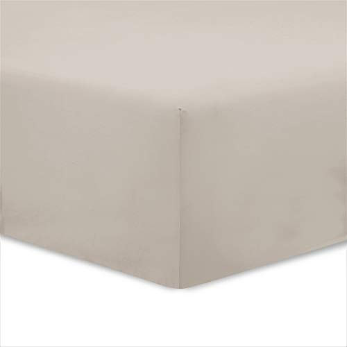 Vision - Spannbettlaken 90x190cm - Beige - 100% Baumwolle