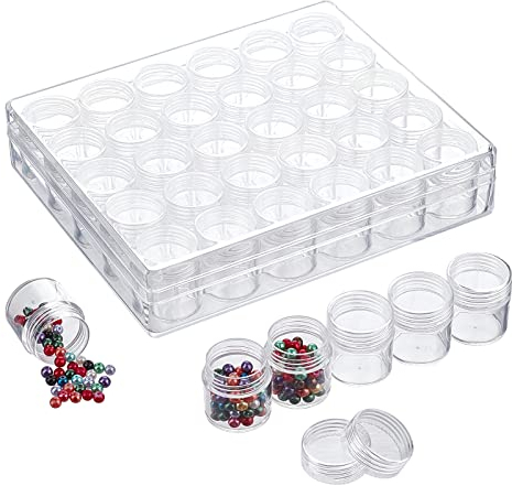 NBEADS 3 Sets/90 Stück Acryl Perle Lagerung Behälter, Kunststoff Transparent Perlen Aufbewahrungsboxen mit Abgerundeten Schraubdeckeln Für Nagelkunst Werkzeuge Kleine Teile Perlen Acrylfarben Schmuck