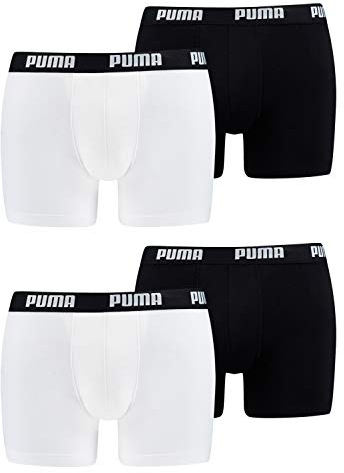 PUMA Herren Boxer Short Boxershort 4er Pack Größe S - XXL White/Black NEU, Größe:M
