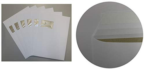 10 Stück DIN C4 Umschläge mit Fenster haftklebend und eingeklebter Papprückwand Versandtaschen komplett weiß