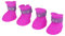Pssopp 4Pcs Hundeschuhe Pfotenschutz Gummi Regenschutz Wasserdicht Anti-Rutsch Gummi Regen Stiefel Haustierschuhe für Kleine Hunde Katze Welpen (L-Lila)