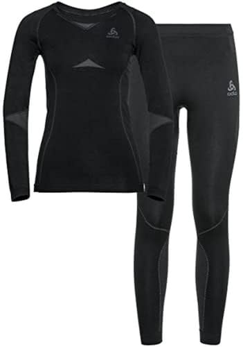 Odlo Damen Funktionsunterwäsche Set FUNDAMENTALS PERFORMANCE WARM, black - odlo graphite grey, XL