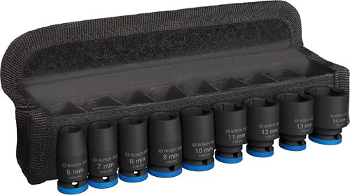 Bosch Lot de 9 douilles PRO Impact (31 x 28 mm, accessoires professionnels pour perceuse et visseuse)