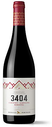 Bodega Pirineos 3404, Vino Tinto con Denominación de Origen - Botella de 75 cl, el embalaje puede variar