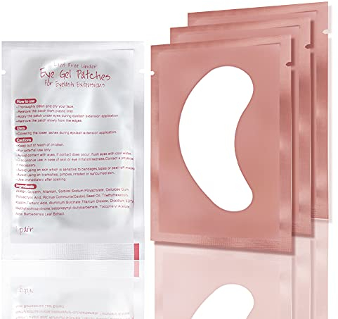 B&Qaugen 50 Paar Wimpernpads, Augenpads für Wimpernverlängerung, fusselfreie Augen-Gel-Pads ohne Gel, einzelne Wimpernpads für Wimpernverlängerung, Rosa