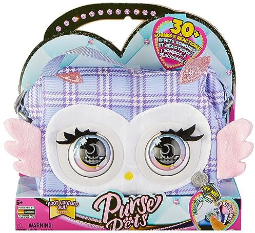 Purse Pets Print Perfect Eule - interaktive Tiertasche mit 30+ Geräuschen, Blinzeln, Musik und Spielen, ab 5 Jahren